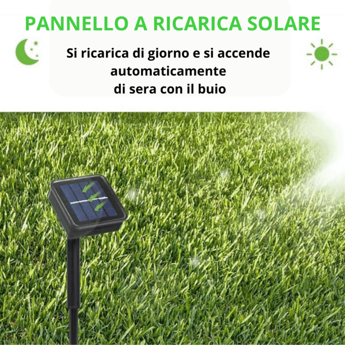 Catena Luminosa 100 LED 10m con Pannello Solare, Stringa in Filo di Rame Luce Bianca Fredda per Esterno IP65 - immagine 6