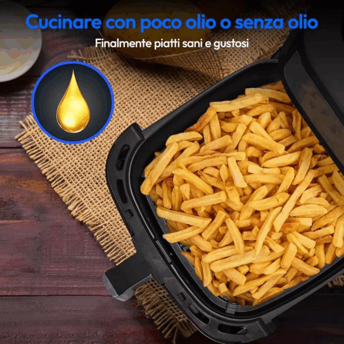 Friggitrice ad Aria 12 Litri 1700W Cestello Removibile Display Touch con Applicazione sul Cellulare - immagine 5