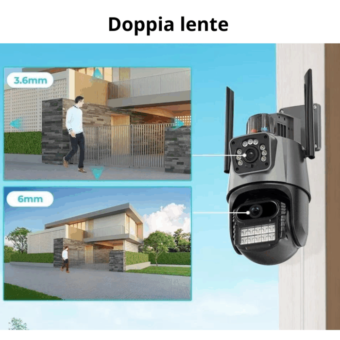 PTZ Telecamera Videosorveglianza 6MP 4K | WiFi, Doppio Obiettivo, Allarme e Audio Bidirezionale | IP66 Infrarossi - immagine 3