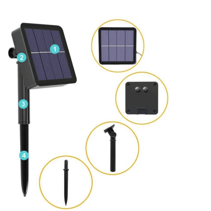 Catena Luminosa 100 LED 10m con Pannello Solare, Stringa in Filo di Rame Luce Bianca Fredda per Esterno IP65 - immagine 9