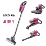 Aspirapolvere Senza Fili 4 in 1 – Ricaricabile, Display LCD, Filtro HEPA per Polvere e Peli