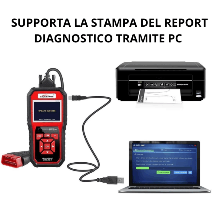 Tester OBD2 II Scanner KW850 Lettore Codice Diagnostica Centralina Auto, Lingua Italiana - immagine 2