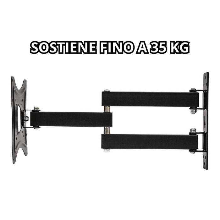 Staffa Porta TV Supporto Monitor, Braccio Estensibile Da 14 a 42 Pollici Regolabile - immagine 2
