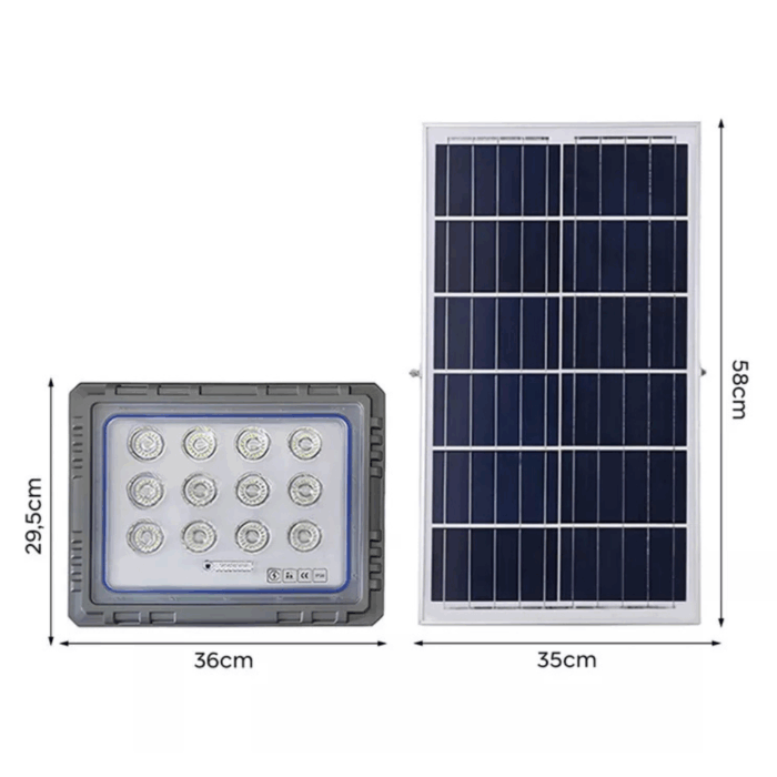 Faro Solare LED 800W Slim – Pannello Fotovoltaico, Sensore Crepuscolare IP66, in Alluminio Pressofuso - immagine 2