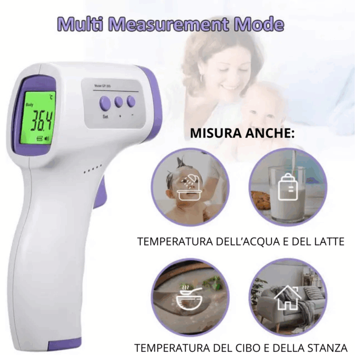 Termometro Digitale Infrarossi Frontale LCD per Misurare Temperatura Senza Contatto, Termoscanner - immagine 3