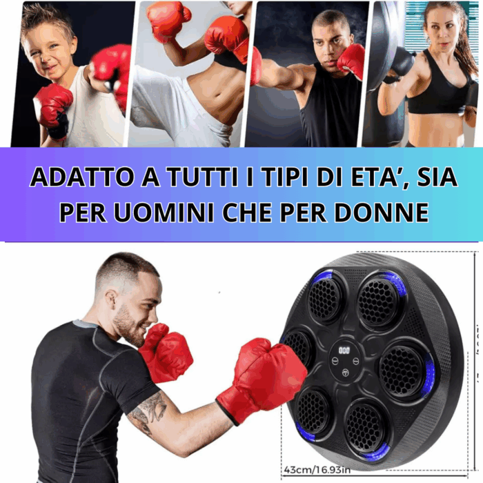 Macchina da Boxe Musicale a Parete con Bluetooth e Guanti | Allenamento per Bambini e Adulti - immagine 3