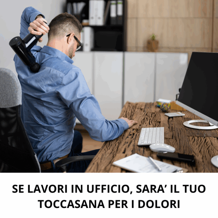 Pistola Massaggiante per Muscoli con 4 Testine, Massaggio Rilassante per Dolori Schiena, Collo, Arti, Allenamento, Ricaricabile - immagine 5