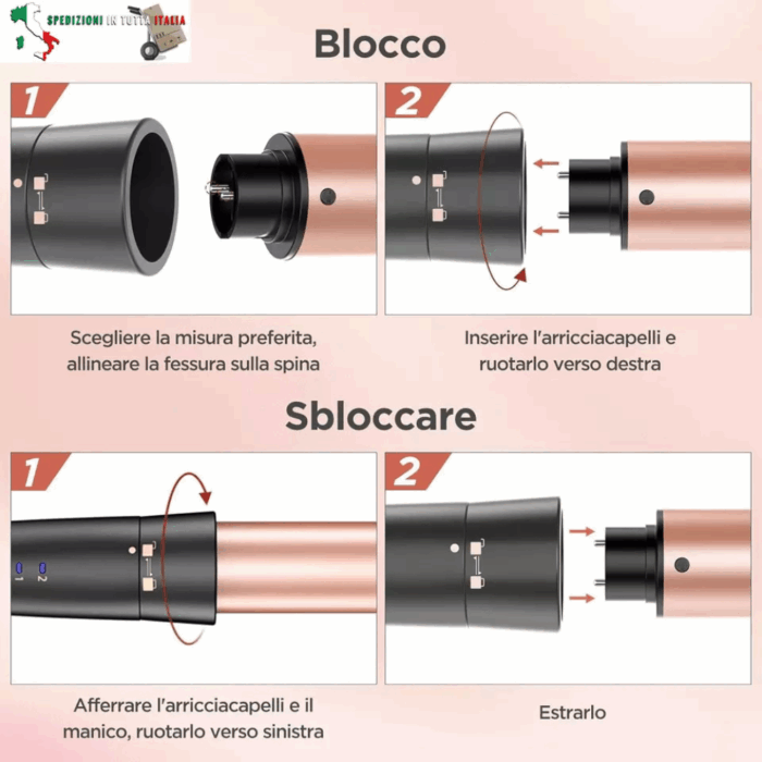 Set Piastre per Capelli 5 Accessori: 3 Coni Arricciacapelli + Piastra Lisciante + Piastra per Onde in Ceramica Antirottura - immagine 4