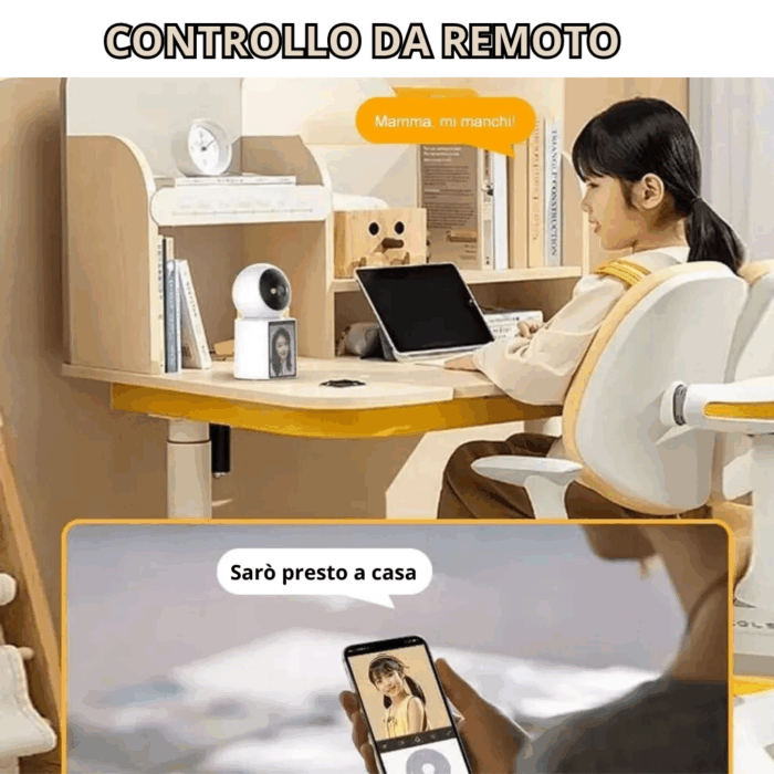 Telecamera Videosorveglianza con Schermo Display 2,8" Videochiamata 2Mp Audio Bidirezionale, Videocamera IP Wi-Fi Infrarossi - immagine 4