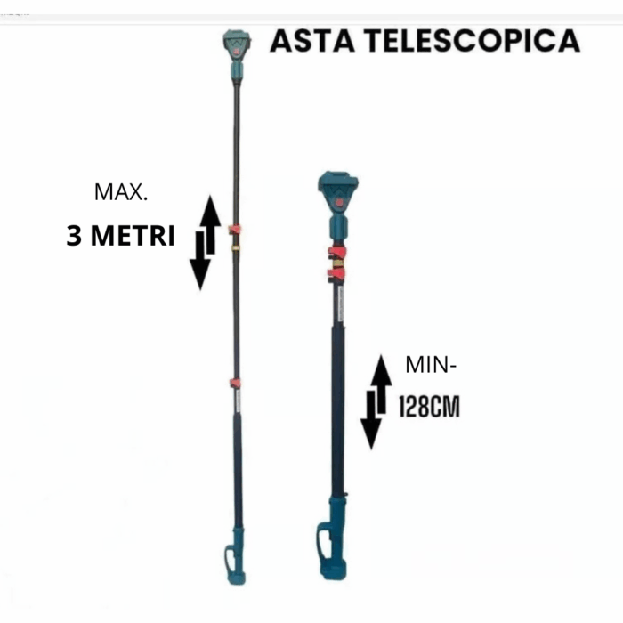 Kit potatura Cesoia Digitale + Motosega 8" Doppia Batteria 48V + Asta Telescopica 300mm + Guanti e Occhialini OMAGGIO - immagine 2
