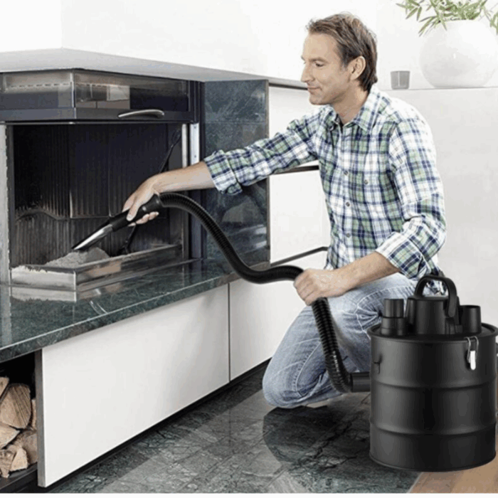 Bidone Aspiracenere 20 Litri con Funzione Soffiatore Professionale 1200W Filtro HEPA per Stufe e Camini - immagine 4