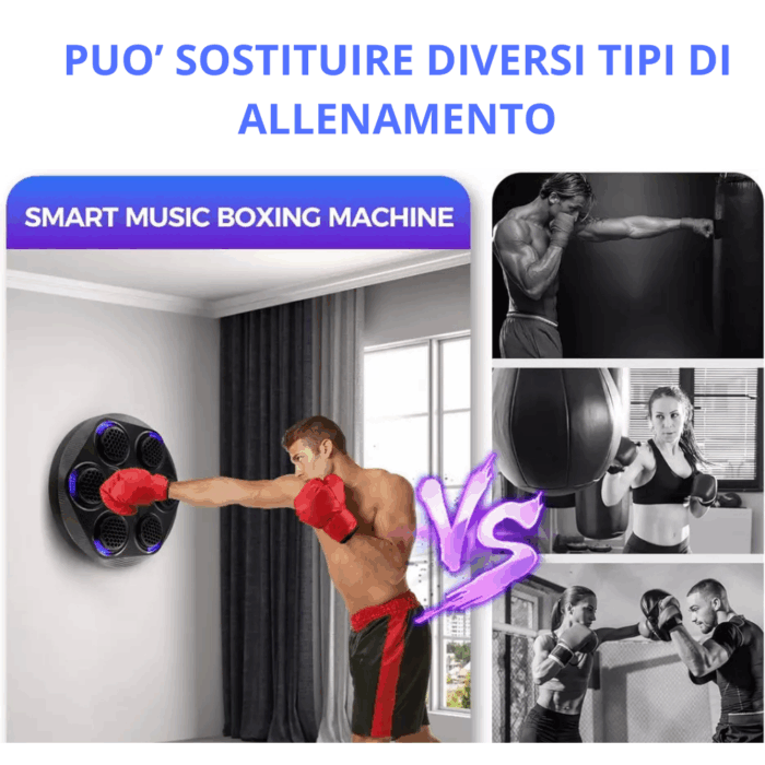 Macchina da Boxe Musicale a Parete con Bluetooth e Guanti | Allenamento per Bambini e Adulti - immagine 7