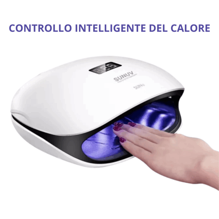 Lampada LED per Unghie UV 48W Asciugatrice per Gel, Manicure, Semipermanente con Timer, Display LCD, Sensore, Fornetto - immagine 5