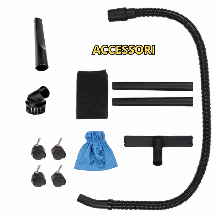 Bidone 20 Litri Aspiratore e Soffiatore 1300W per Solidi e Liquidi in Acciaio Inox - immagine 2