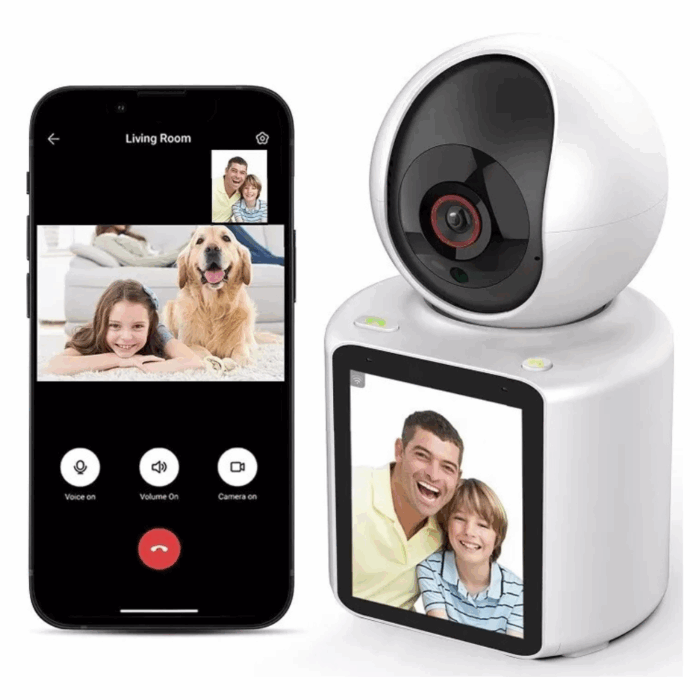 Telecamera Videosorveglianza con Schermo Display 2,8" Videochiamata 2Mp Audio Bidirezionale, Videocamera IP Wi-Fi Infrarossi - immagine 6