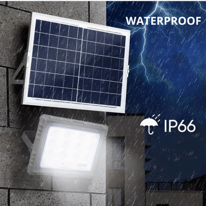 Faro Solare LED 800W Slim – Pannello Fotovoltaico, Sensore Crepuscolare IP66, in Alluminio Pressofuso - immagine 3