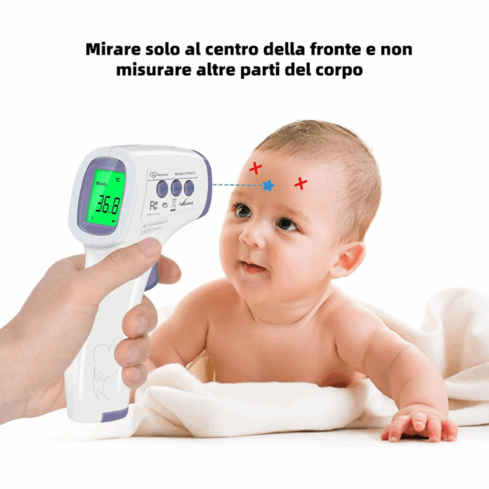 Termometro Digitale Infrarossi Frontale LCD per Misurare Temperatura Senza Contatto, Termoscanner - immagine 2