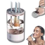 Pulitore Elettrico per Pennelli da Trucco, Asciugatura Automatica, Disinfettante e Ricaricabile