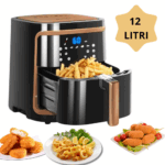 Friggitrice ad Aria 12 Litri 2800W Cesto Antiaderente Removibile, Touch Screen LCD, Cottura Senza Olio