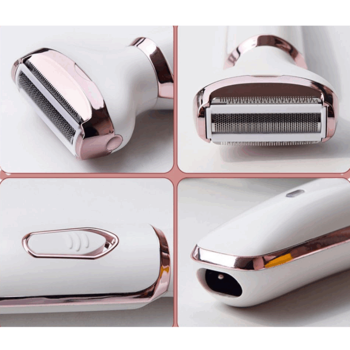 Epilatore 4 in 1 | Rasoio Elettrico Donna con Testine Intercambiabili USB | Peli Corpo e Viso - immagine 4