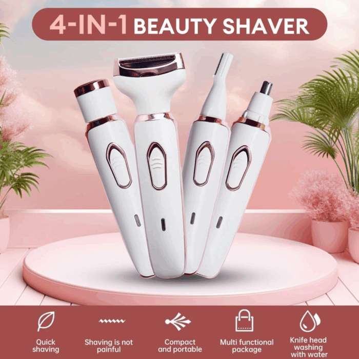 Epilatore 4 in 1 | Rasoio Elettrico Donna con Testine Intercambiabili USB | Peli Corpo e Viso - immagine 7
