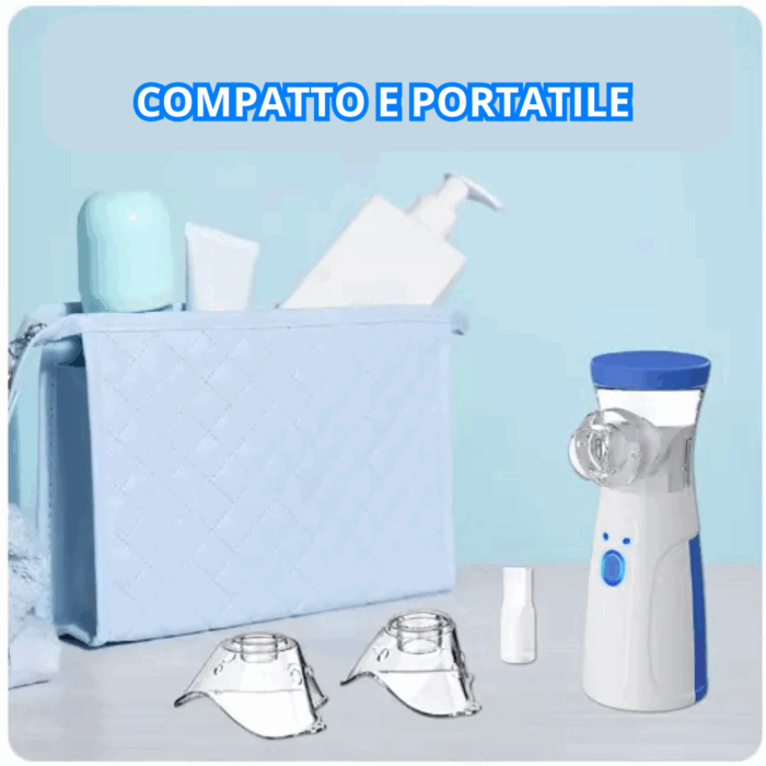 Nebulizzatore Aerosol Portatile Senza Fili – Inalatore Ricaricabile USB con 3 Mascherine per Bambini e Adulti - immagine 4