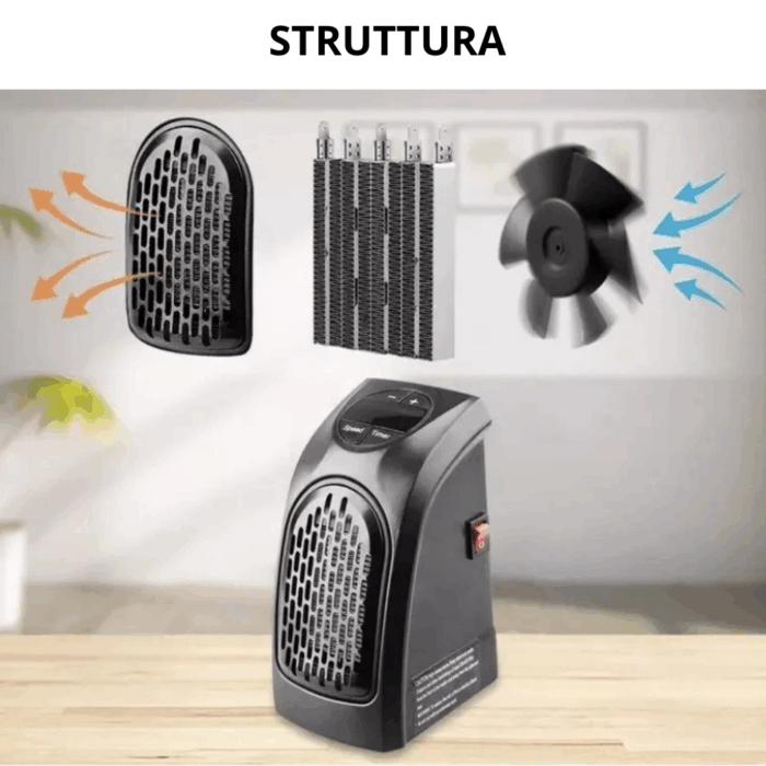Stufa Elettrica Portatile a Presa 400W – Basso Consumo per Riscaldamento Rapido di Stanze - immagine 4