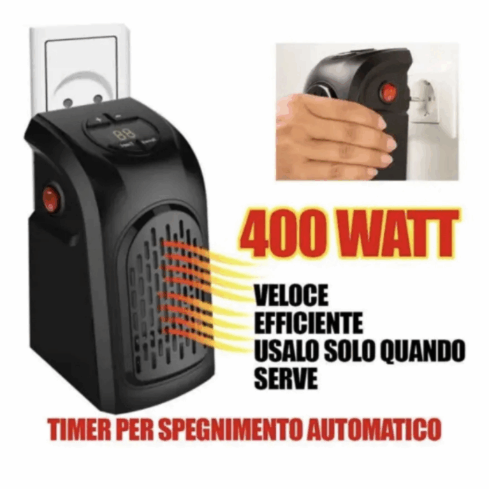 Stufa Elettrica Portatile a Presa 400W – Basso Consumo per Riscaldamento Rapido di Stanze - immagine 5