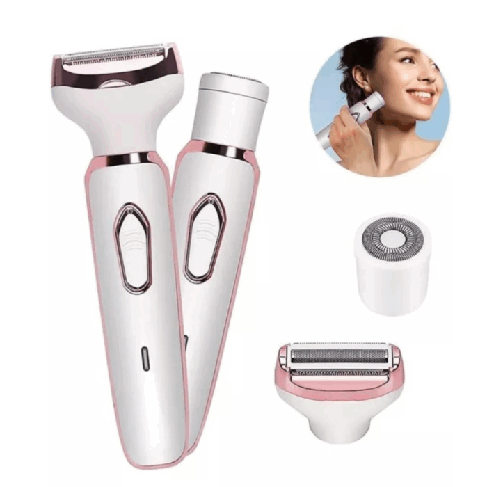 Epilatore 4 in 1 | Rasoio Elettrico Donna con Testine Intercambiabili USB | Peli Corpo e Viso - immagine 3