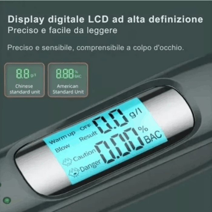 Etilometro Portatile Certificato | Alcol Test Ricaricabile con Display Digitale - immagine 9