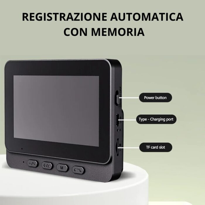 Campanello Wireless con Telecamera 1080P | Videocitofono da Appoggio con Schermo 4.3" Infrarossi - immagine 4