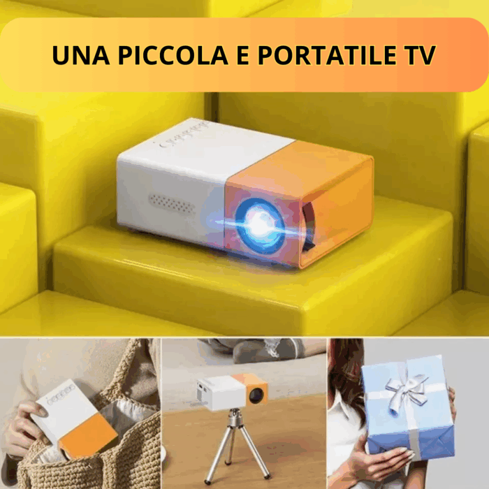 Proiettore LED Portatile per Proiezioni su Parete di Video, Film, Cartoni, Serie con Accessori - immagine 9