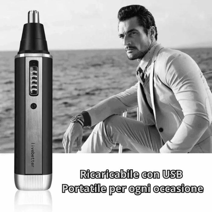 Epilatore 4 in 1 Uomo | Rasoio in Acciaio con Testine Intercambiabili per Barba, Basette, Peli Corti - immagine 6