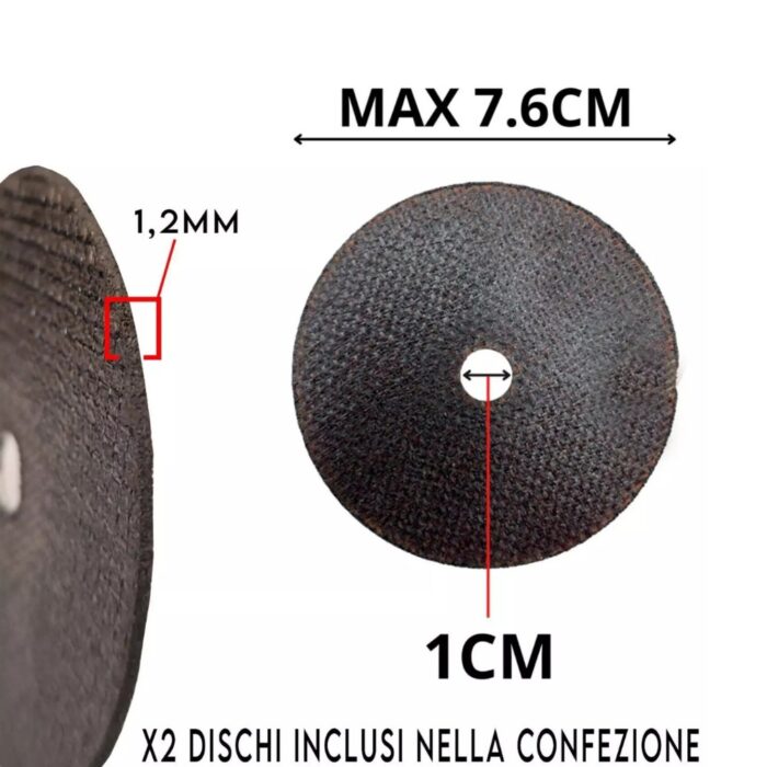 Mini Smerigliatrice Flex Doppia Batteria 48V | Portatile con 2 Dischi 76mm + Valigetta - immagine 6