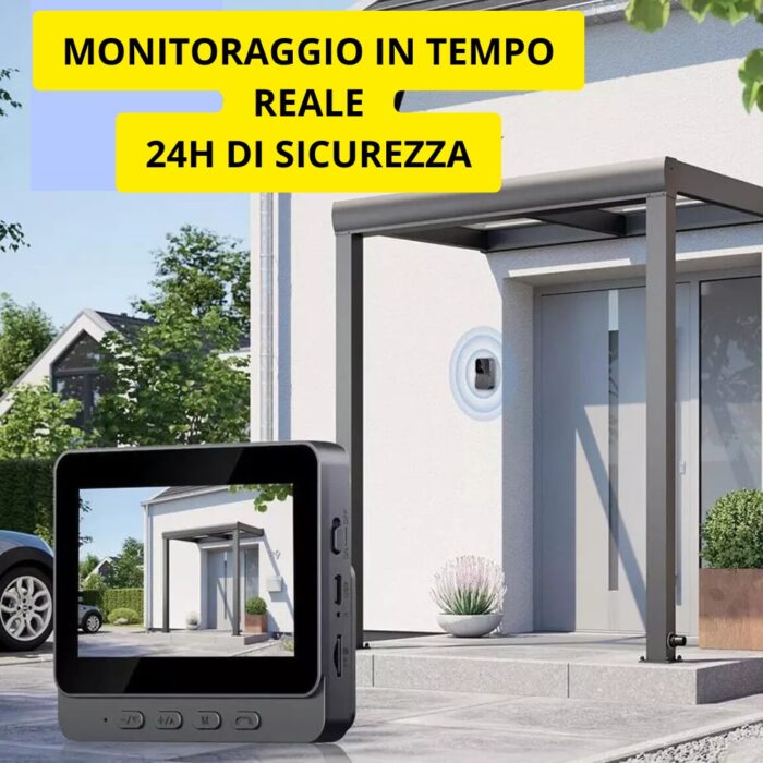 Campanello Wireless con Telecamera 1080P | Videocitofono da Appoggio con Schermo 4.3" Infrarossi - immagine 6