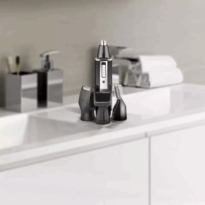 Epilatore 4 in 1 Uomo | Rasoio in Acciaio con Testine Intercambiabili per Barba, Basette, Peli Corti - immagine 4
