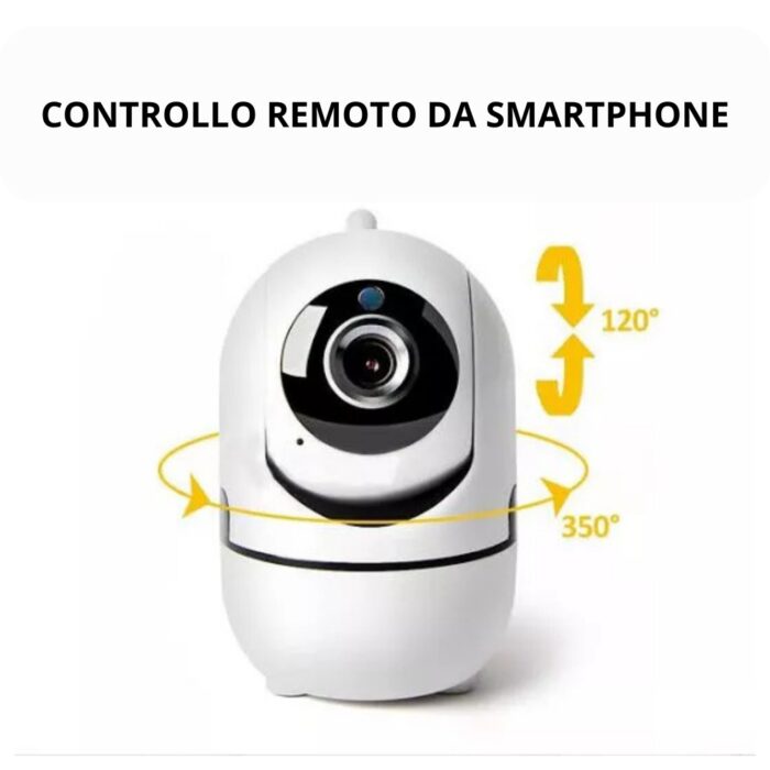 Telecamera Wireless Wifi HD 1080P da Appoggio | IP Camera Motorizzata 360° - immagine 4