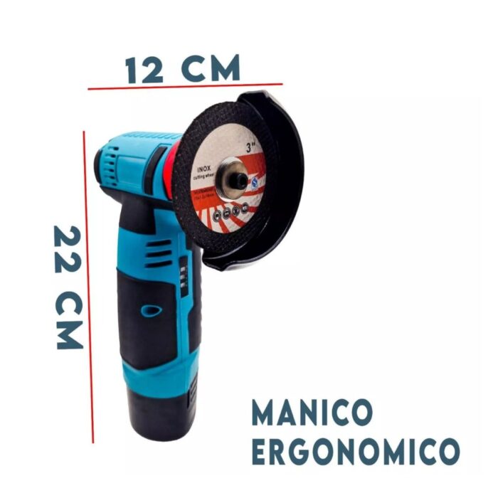 Mini Smerigliatrice Flex Doppia Batteria 48V | Portatile con 2 Dischi 76mm + Valigetta - immagine 5
