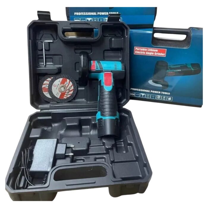 Mini Smerigliatrice Flex Doppia Batteria 48V | Portatile con 2 Dischi 76mm + Valigetta - immagine 3
