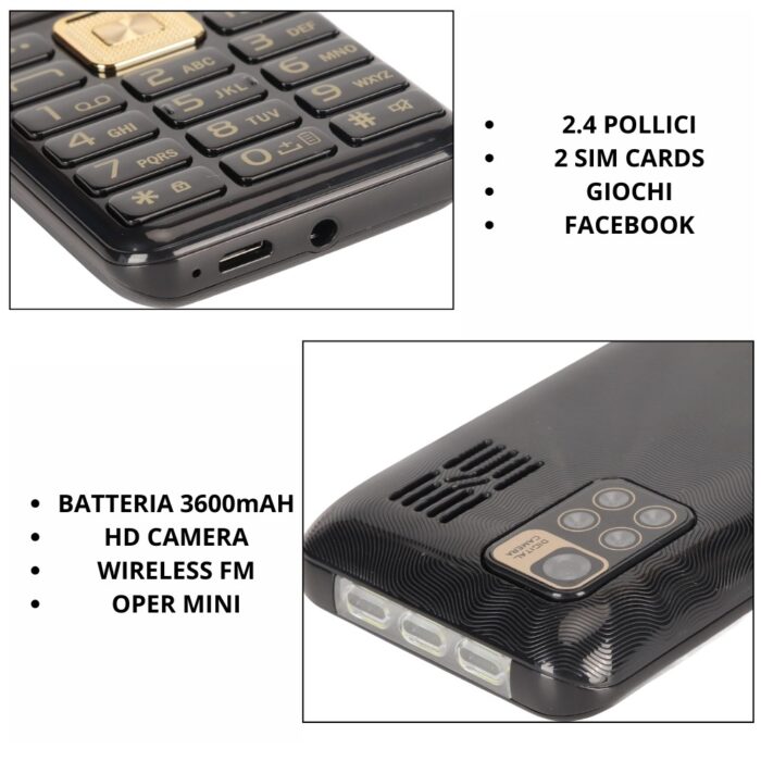 Telefono Cellulare 2.4" con Tasti | Dual SIM, Chiamata Rapida, Torcia - immagine 5