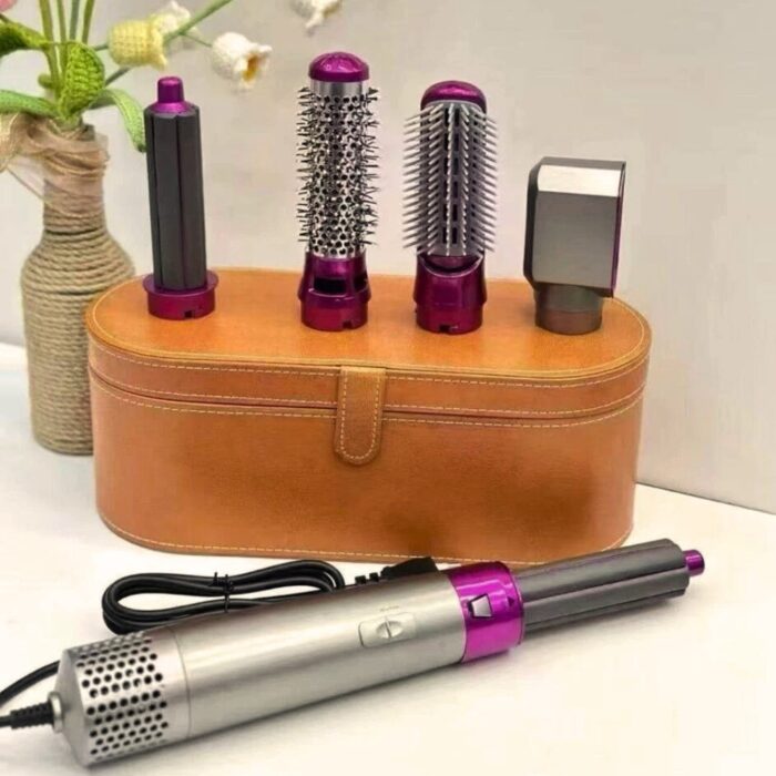Spazzola Asciugacapelli 5 in 1 con Baule | Accessori Intercambiabili, Anticrespo - immagine 2
