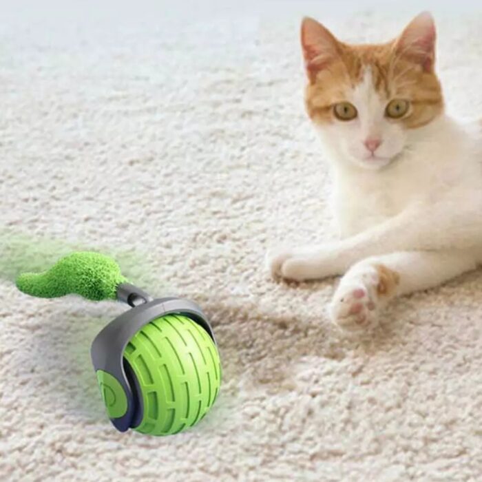 Palla Rotante Interattiva con Coda per Gatti | Speedy Tail Gioco Ricaricabile USB - immagine 4
