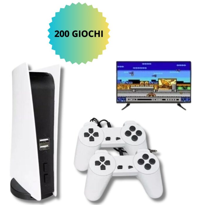 Console Game Station 5 con 200 Giochi Classici 2 Gamepad | GS5 8 Bit  HDMI AV USB - immagine 2