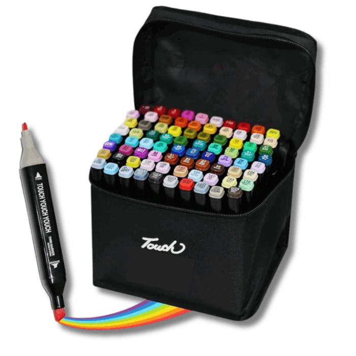 Set 60 Pennarelli Colorati Doppia Punta Sfumabili | Materiale Artistico, Colori Professionali con Custodia - immagine 5