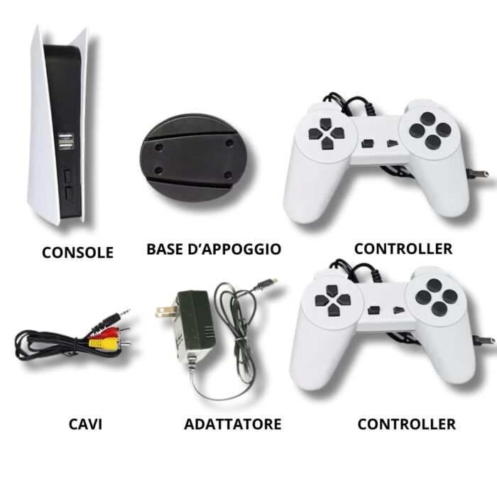 Console Game Station 5 con 200 Giochi Classici 2 Gamepad | GS5 8 Bit  HDMI AV USB - immagine 3