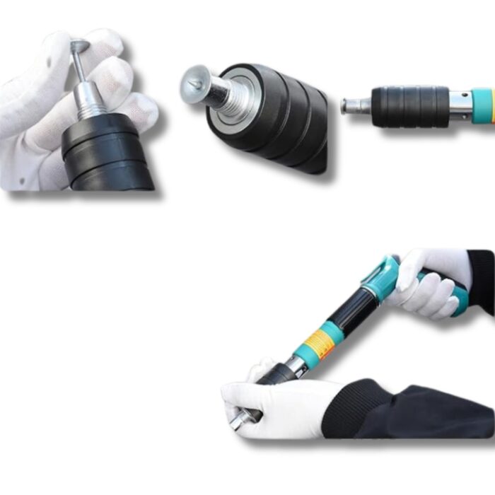 Pistola Sparachiodi ad Aria Compressa | Chiodatrice Manuale con Occhiali di Sicurezza e Chiodi per Cemento, Ferro, Calcestruzzo - immagine 4