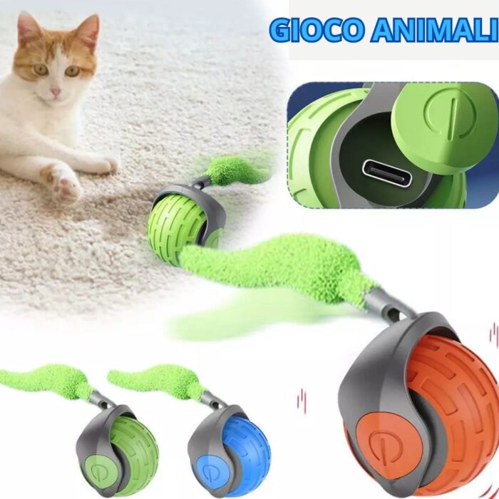 Palla Rotante Interattiva con Coda per Gatti | Speedy Tail Gioco Ricaricabile USB - immagine 7