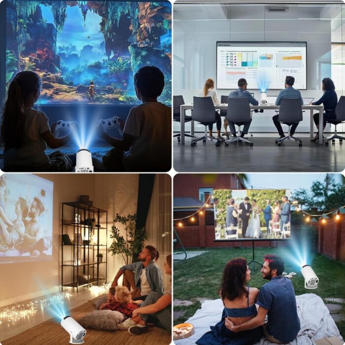 Proiettore con 2 Joystick 4K Bluetooth Wi-Fi | Riflettore Regolabile per Giochi, Film, Serie con Telecomando - immagine 3