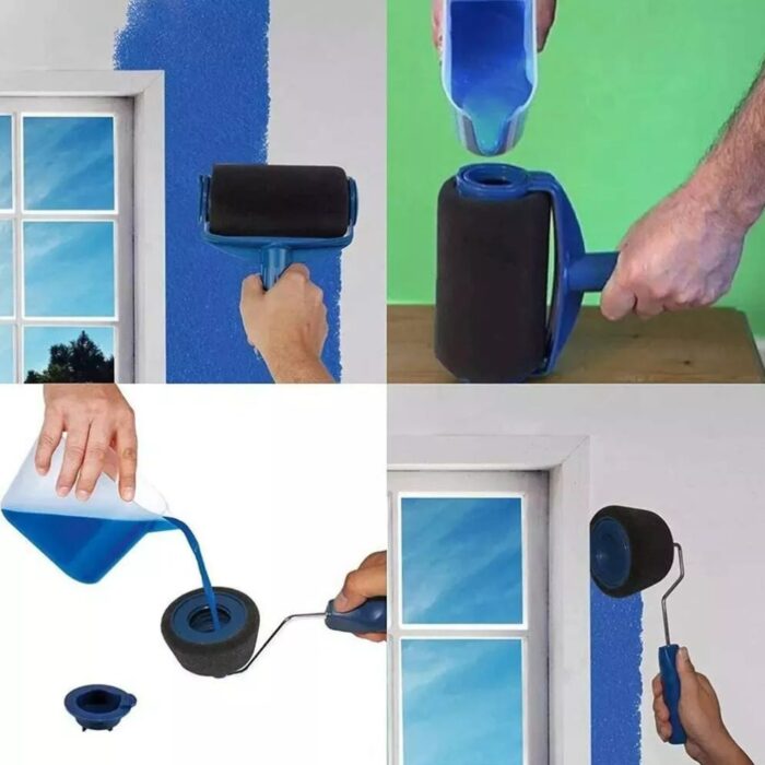 Set 6 pz Pittura con Rullo Anti Gocciolamento | Serbatoio Ricaricabile per Vernice - immagine 2