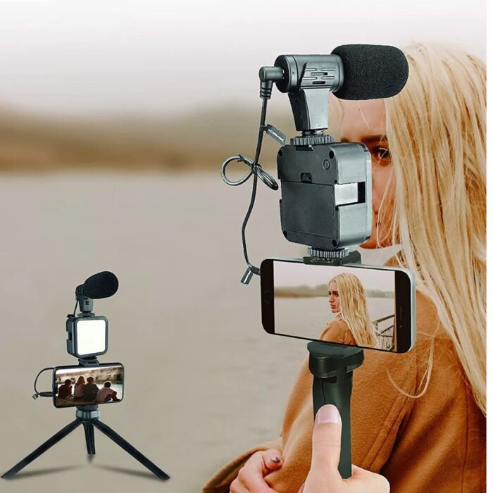 Kit Videomaking per Smartphone con Treppiede | Luce LED e Microfono per i tuoi Video Professionali - immagine 4